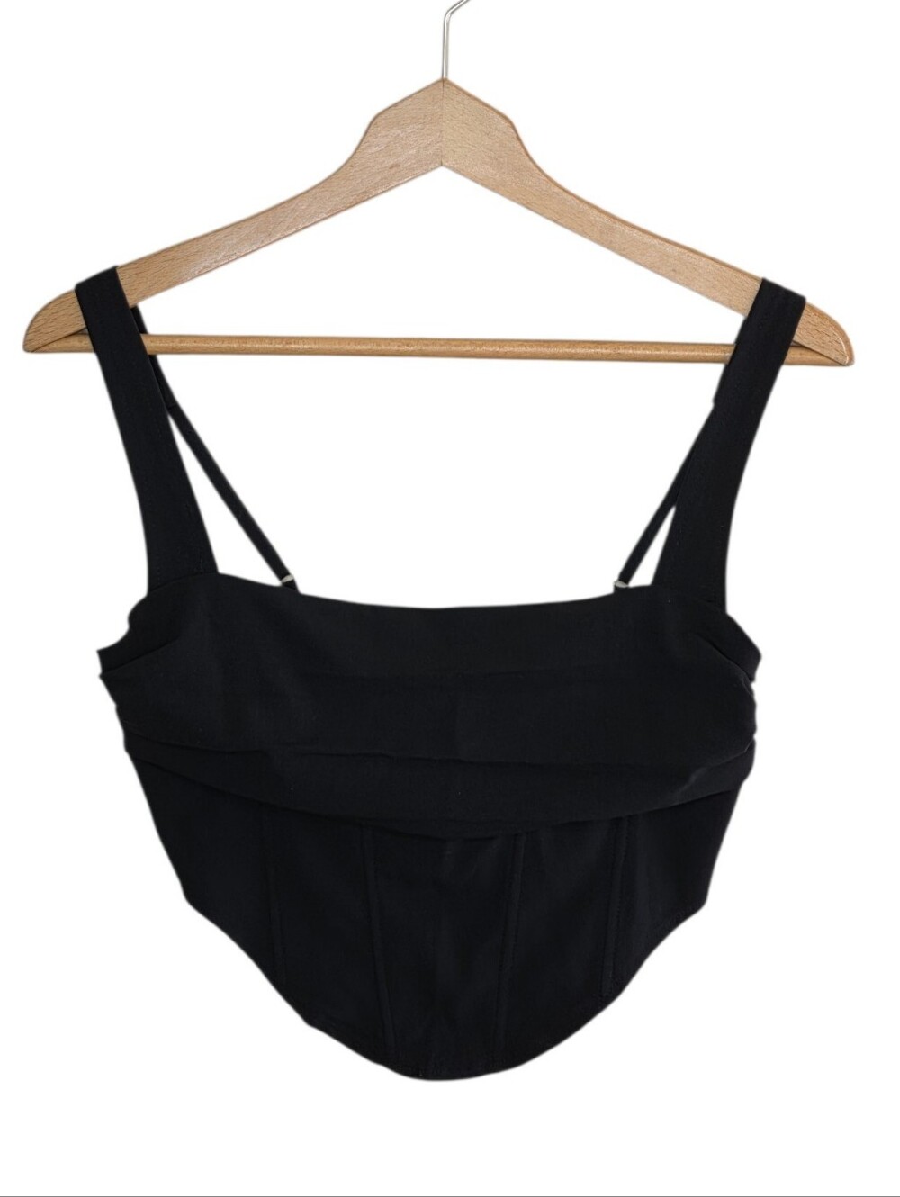 Forever 21 Black Cropped Corset Style Tank Top Size Medium Grunge Night Out